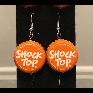 Shock top bottle cap earrings!